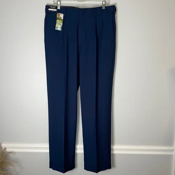 Haggar | Pants | New Haggar Blue Classic Fit Pleated Comfort Fit Waistband  36x32 Dress Pants | Poshmark